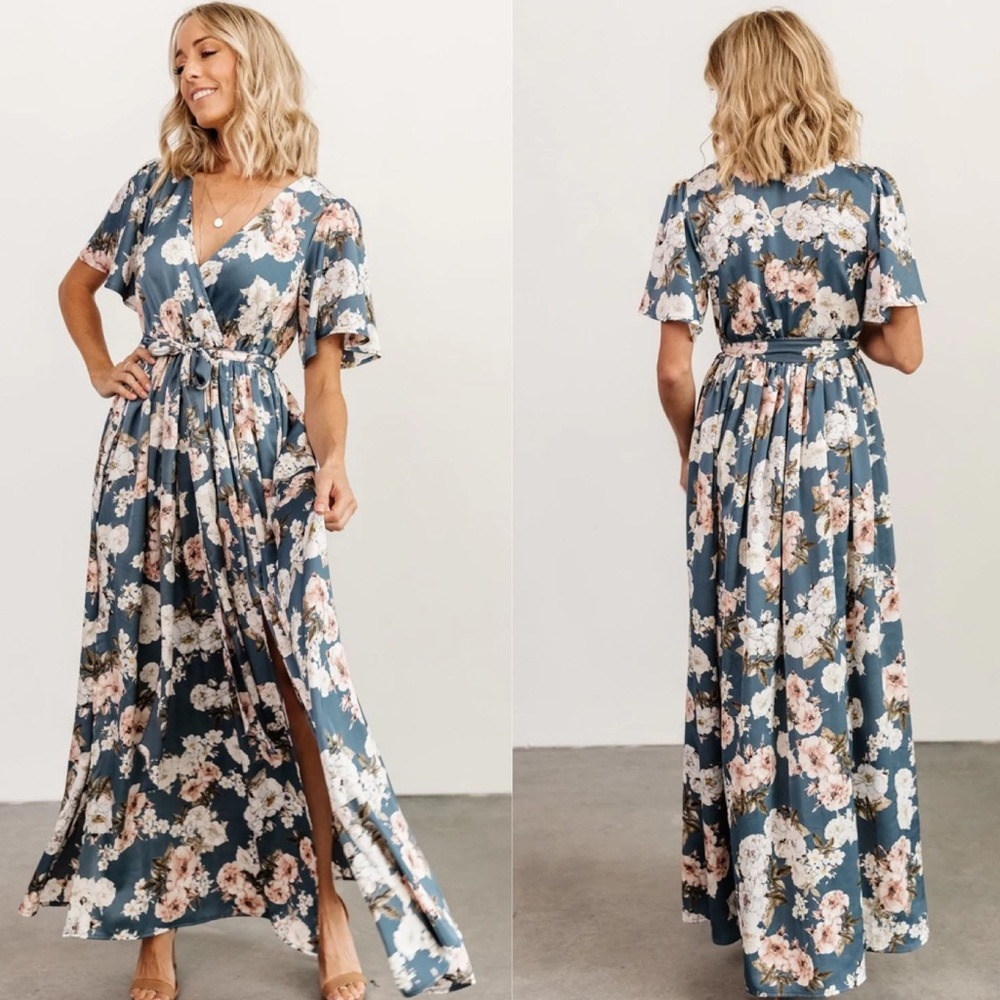 Baltic Born Sicily Satin Maxi Dress Large NEW